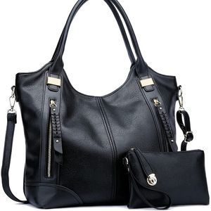 NEW 2pcs Large Concealed Carry Hobo Bags, black